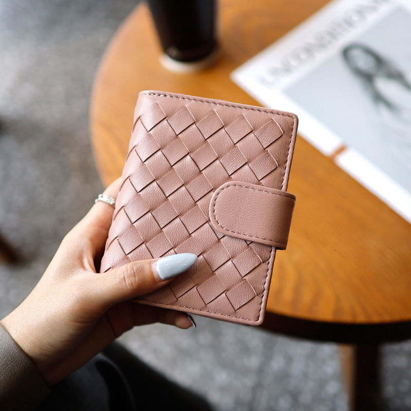 Luxury Brand Designer Bag Women's Wallet Fashion Sheepskin Woven Style Coin Purse Female 80% Off Card Holder Genuine Leather Multi-Card Slot Wall