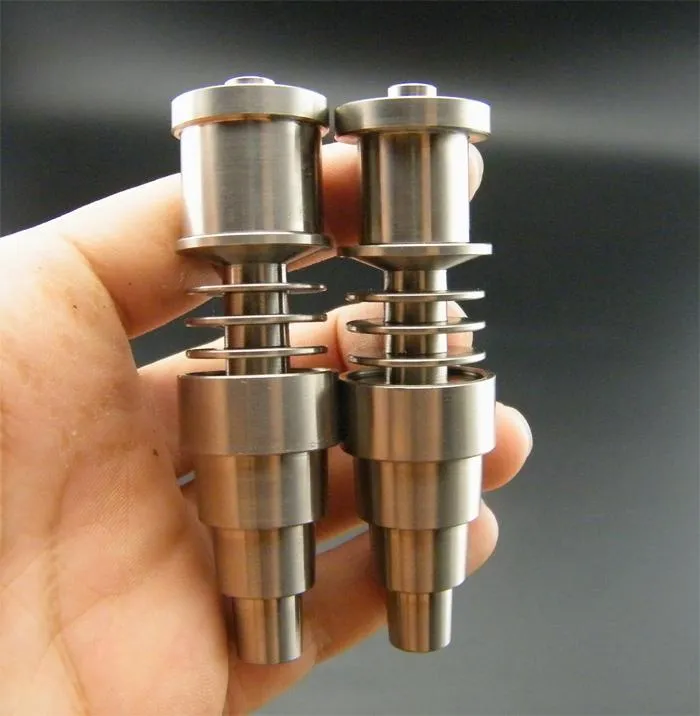 GR2 Titanium Nail 10mm 14mm 18mm Adjustable Domeless Enails Male & Female Joint for 16mm or 20mm Enail Coil