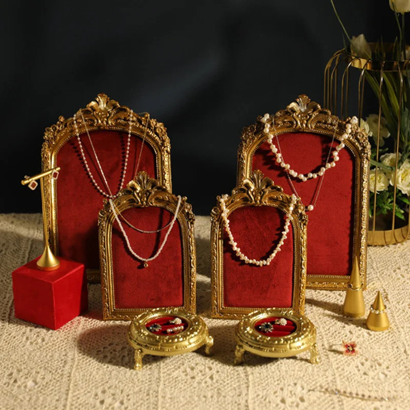 Retro Picture Frame Shape Jewelry Display Stand Earrings Necklace Organizer Rack Jewelry Counter Showcase Props 251016