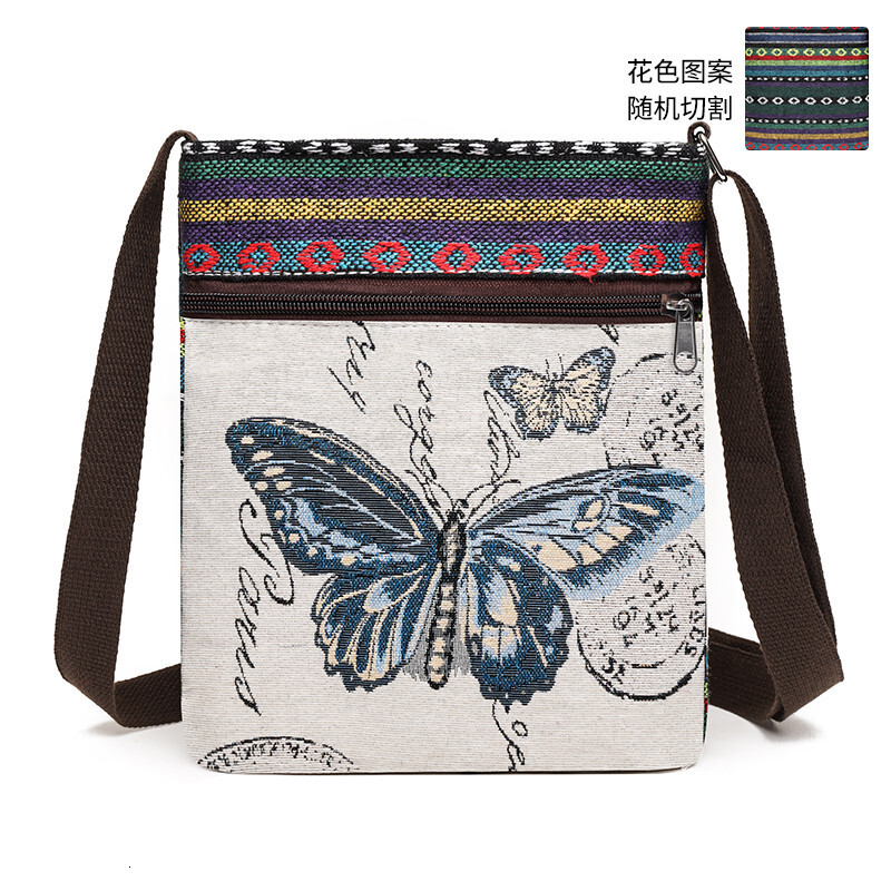 New women's crossbody bag canvas woven designer Chinese style cute multifunctional shoulder bag mobile phone bag Miao crossbody bag