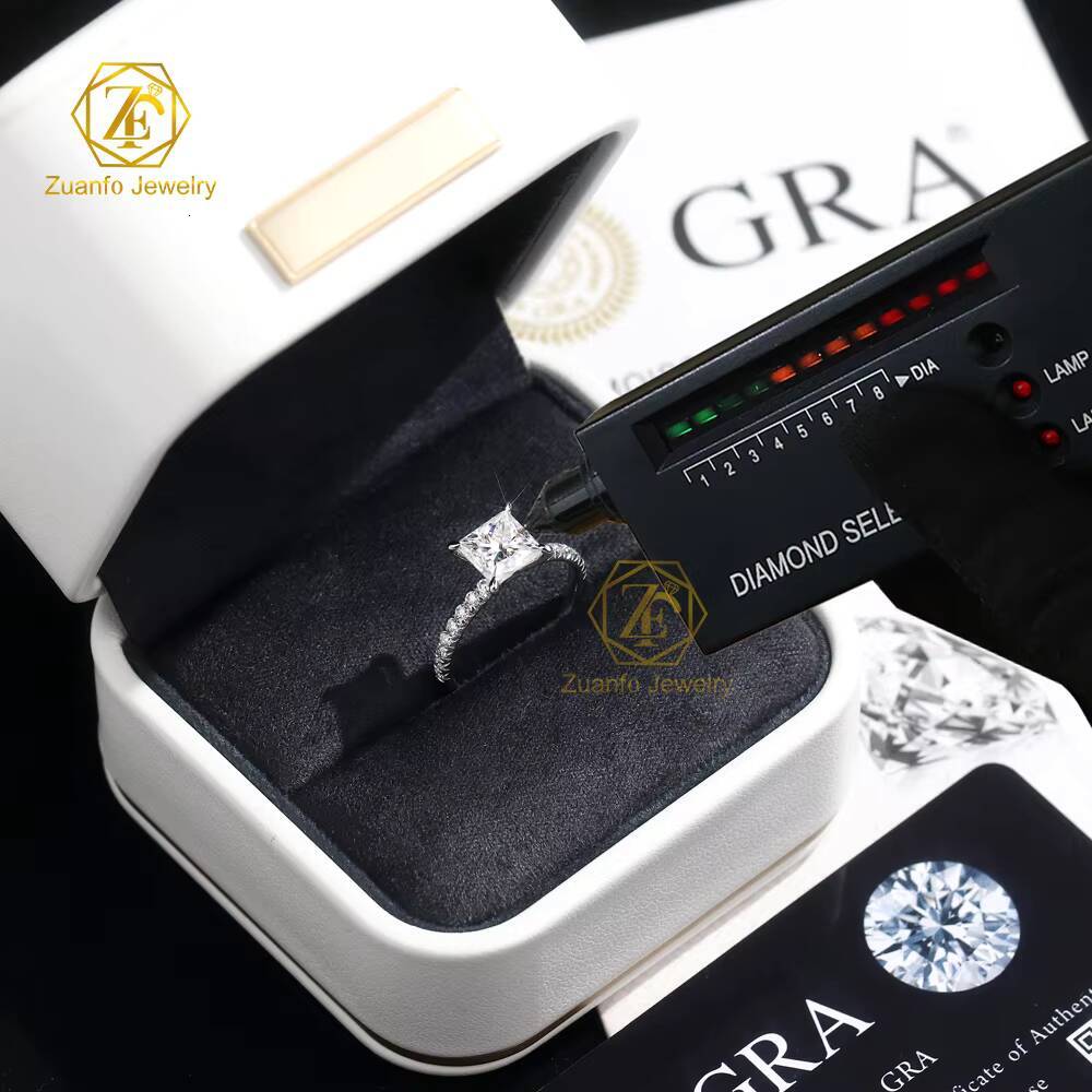 Romantic 15CT 66mm Cushion Cut Moissanite Engagement Wedding Ring 14K Pure Gold with Diamond Halo Rhodium Plated for Parties