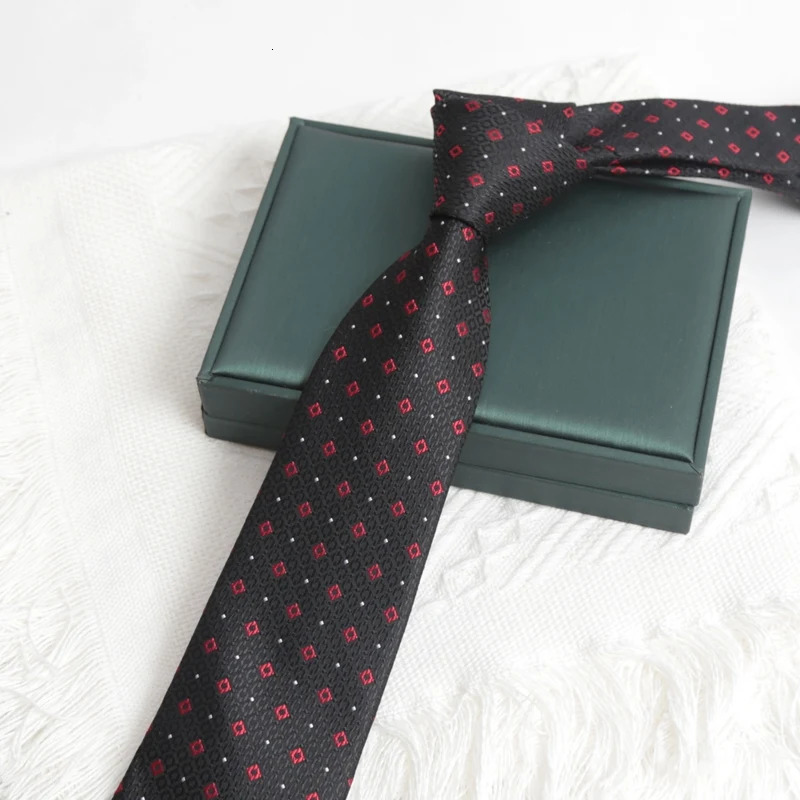 Men Classic Black Tie 8CM Necktie Stripes Ties for Man Groom Jacquard Woven Elegant Neck Tie for Business Wedding Party 251014