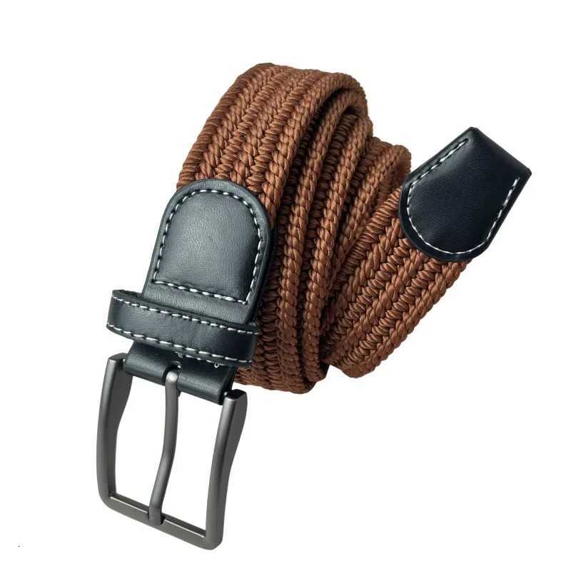 Mens Belt Woven Canvas Belt Nonporous Elastic Belt Any Fit for Jeans and Pants for Casual and Outdoor Activities W251018