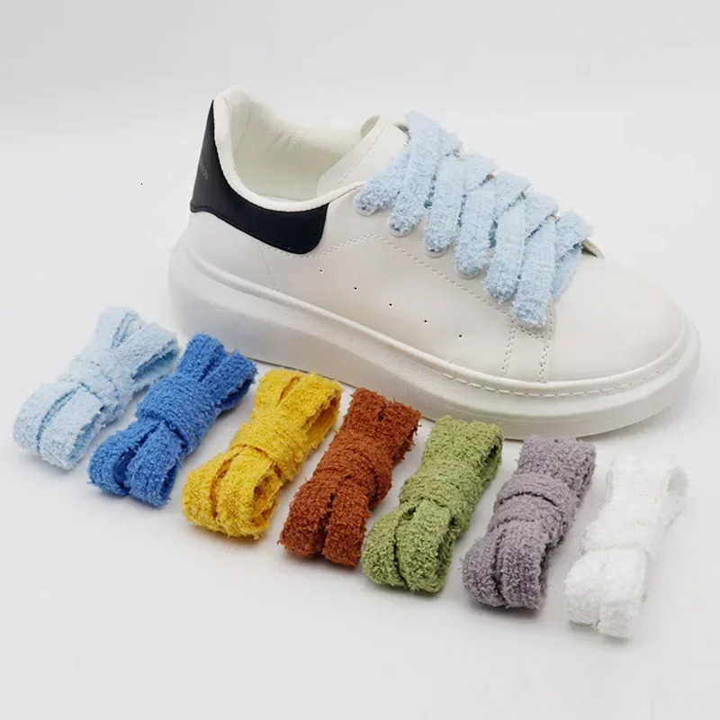 Flat Shoelace Fluffy Shoelaces 15CM Width Plush Rope Shoe Laces for Shoes Casual Sneakers 100120140160CM Shoe Accessorie 251013