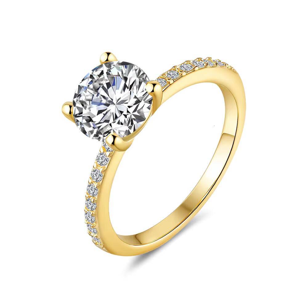 925 Sterling Silver Moissanite Diamond Scalloped Pav Diamond Fashion Moissanite Engagement Ring for Women Wedding Rings