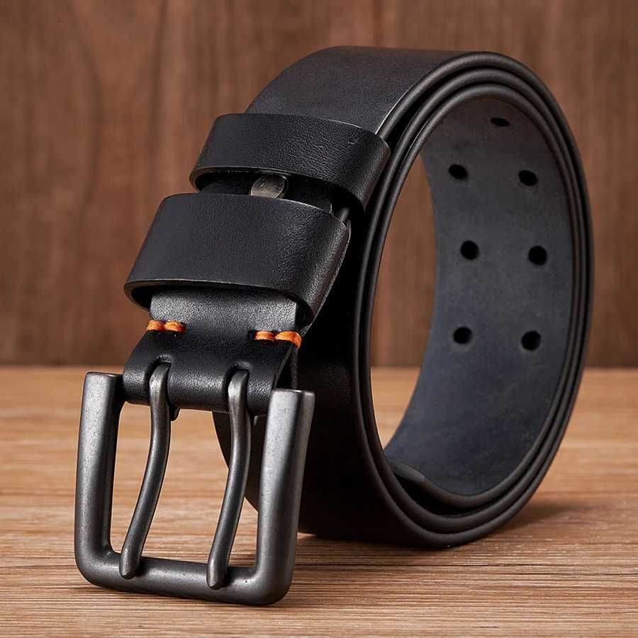 43cm Thick High Quality Cowskin Genuine Leather Belt For Men Luxury Designer Male Belt Double Pin Buckle Cowboy Jeans Strap W251018