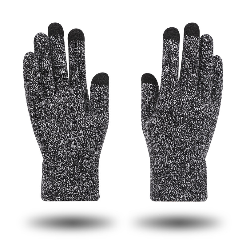 Love New Knitted Gloves Autumn Winter Outdoor Fingered Woolen Warm Thickened Touchscreen