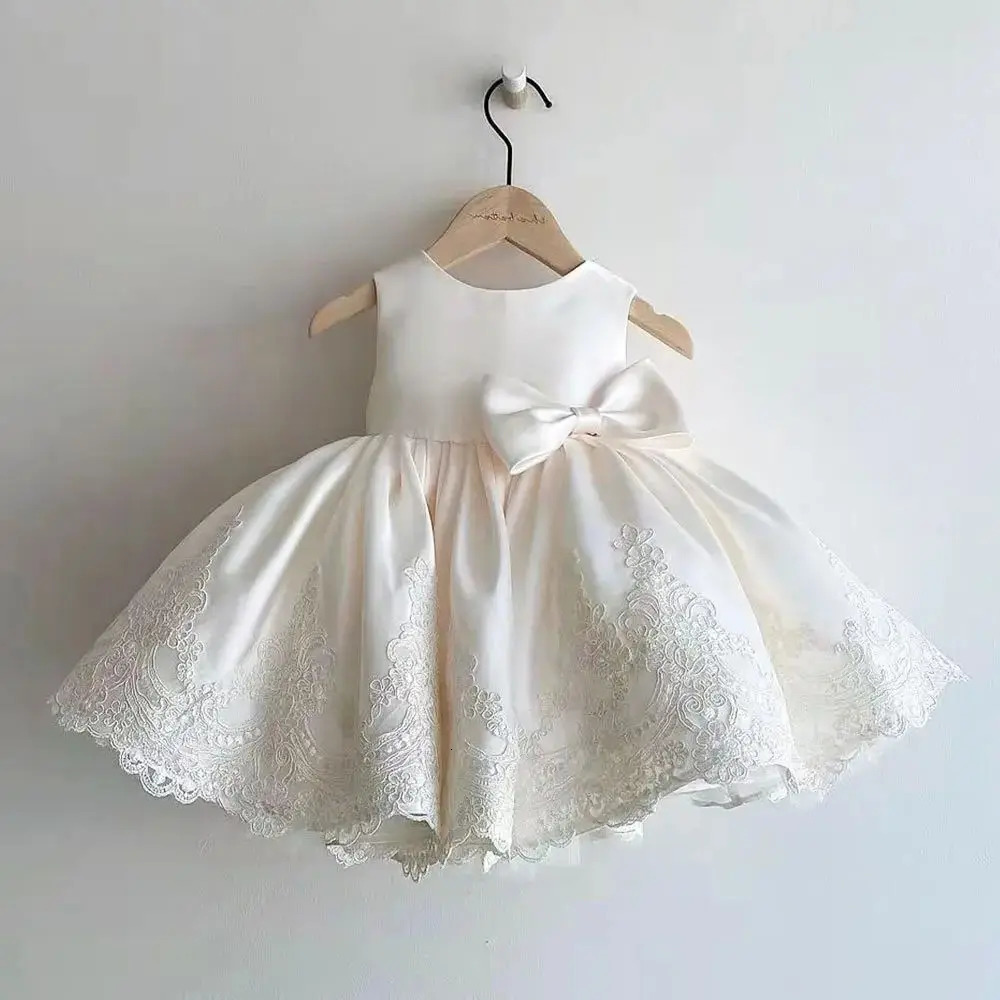 Elegant Dresses For Girls Christmas Solid Lace Girl Party Dress Princess Birthday Wedding Year Costume Clothes 16T 251014