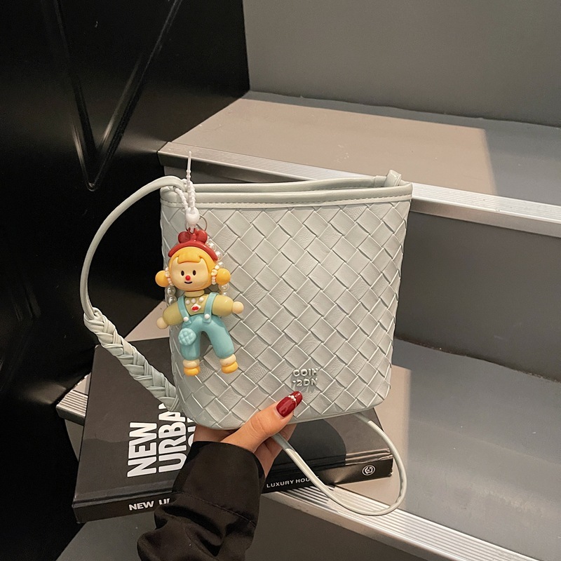 Luxury Brand Designer Bag 2025 Summer New High-Quality Woven Bucket Bag For Women, Casual Simple Versatile Shoulder Crossbody Bag