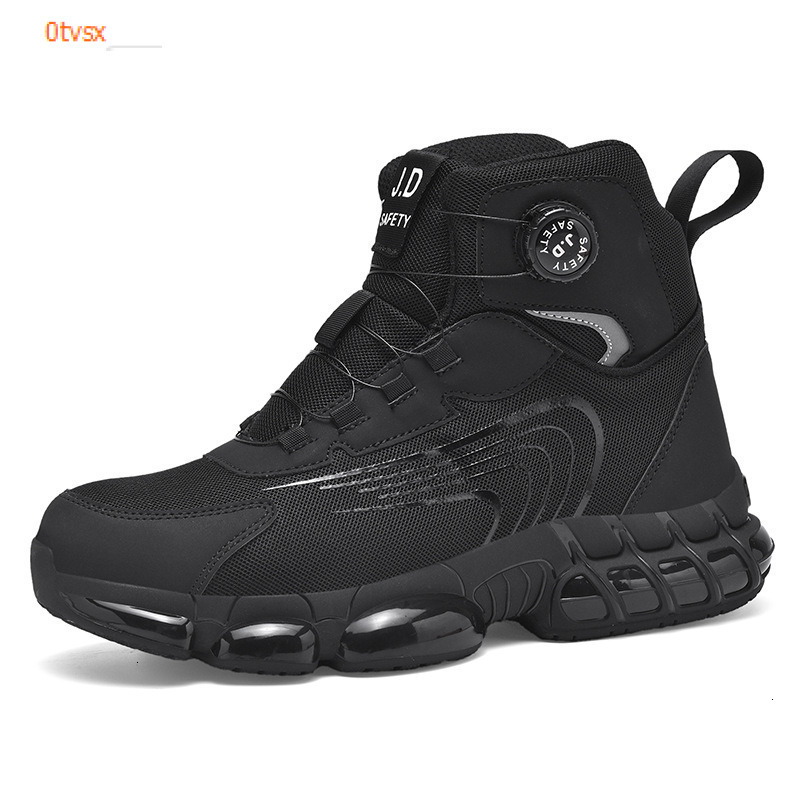 New mid-range safety shoes with anti smash and anti puncture protection, steel toe, comfortable and fashionable style, rotating buckle shoes, designer
