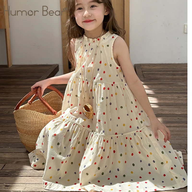 Humor Bear Kids Clothing Summer Polka Dot Skirt Fashion Casual Vest Princess Dress Comfort Children Girls dress 251014