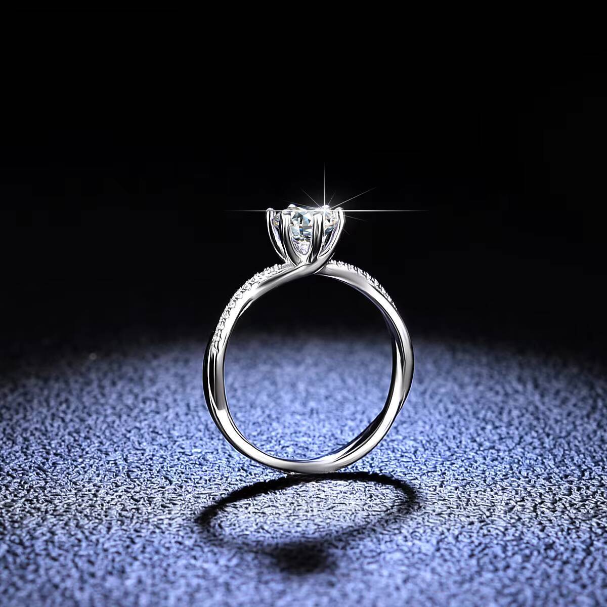 Certified 1CT Moissanite Diamond Wedding Ring for Women 925 Sterling Silver Classic Luxury Jewelry