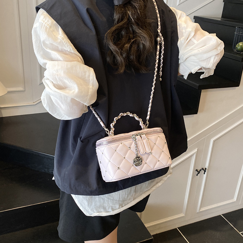 Luxury Brand Designer Bag Fashion Quilted Chain Small Square Bag For Women 2025 New High-End Bright Diamond Box Bag Stylish Single Shoulder Crossbody 