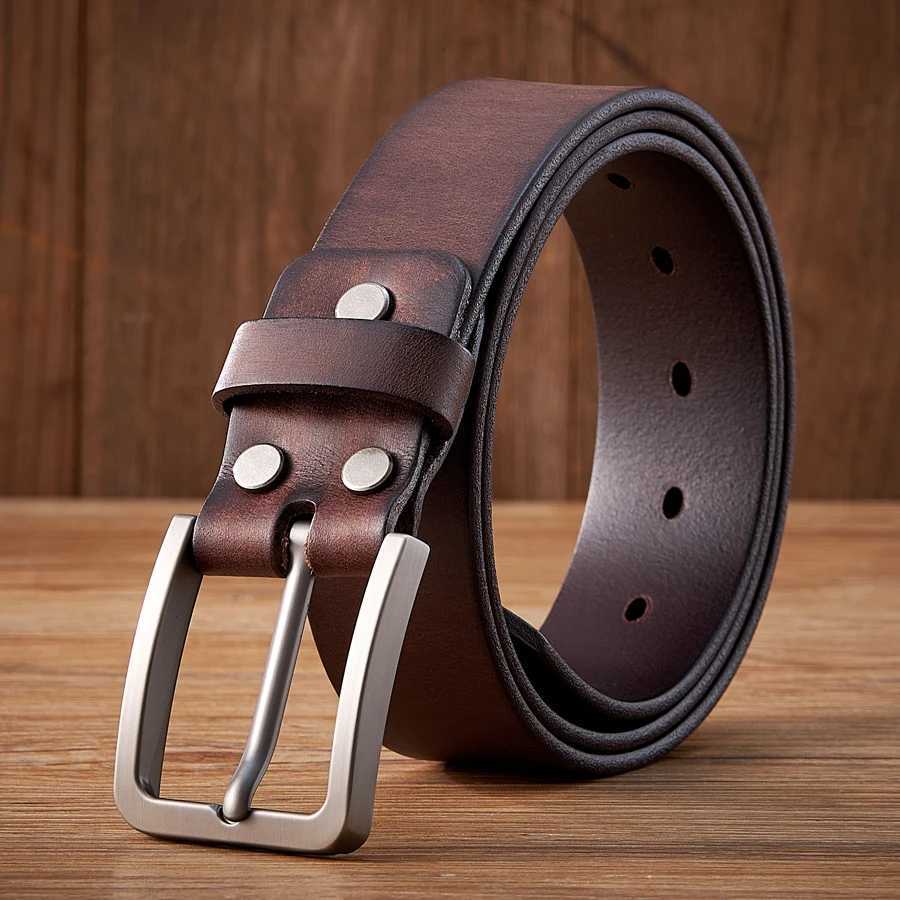 38cm Vintage 100 Genuine leather Belt for Men High Quality Natural Cow Leather Mens Belt Male Strap for Jeans or Pants W251018