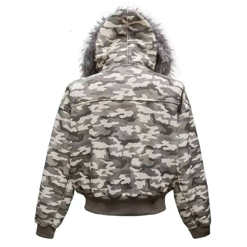 Winter Trend New Fashion Thick Camouflage Cold Loose Male Hip Hop Popular Casual Hooded Couple Jacket