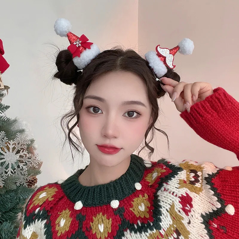 2026 Christmas Hair Clips Girls Gifts Deer Ear Headbands Xmas Hairpin Antlers Festive Party Headdresses Gifts Navidad Decor 251014