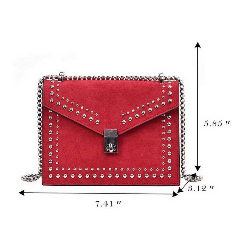 Scrub Leather Brand Designer Shoulder Simple Bags For Women Chain Rivet Luxury Crossbody Bag Female Fashion Small Handbags Z251018