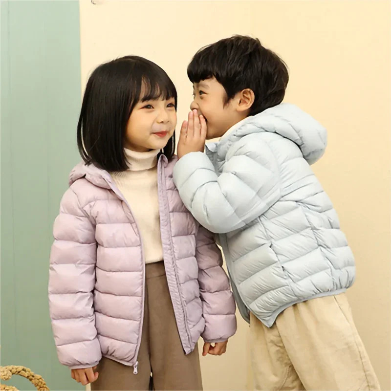 313Y Children White Duck Down Boys Jacket Thickened Kids Coat for Girl Winter Casual Candy Color Warm Hooded Clothes 251015