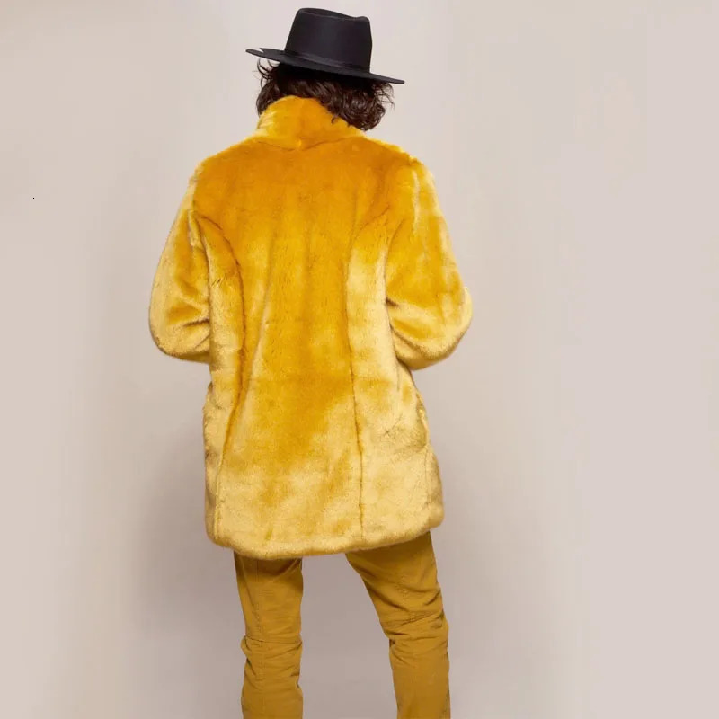 Kegular Size And Plus Size Mens Faux Fur Coat Gold Mink Fur Personality Stylish And Comfortable Faux Mink Fur Coat Men 251017