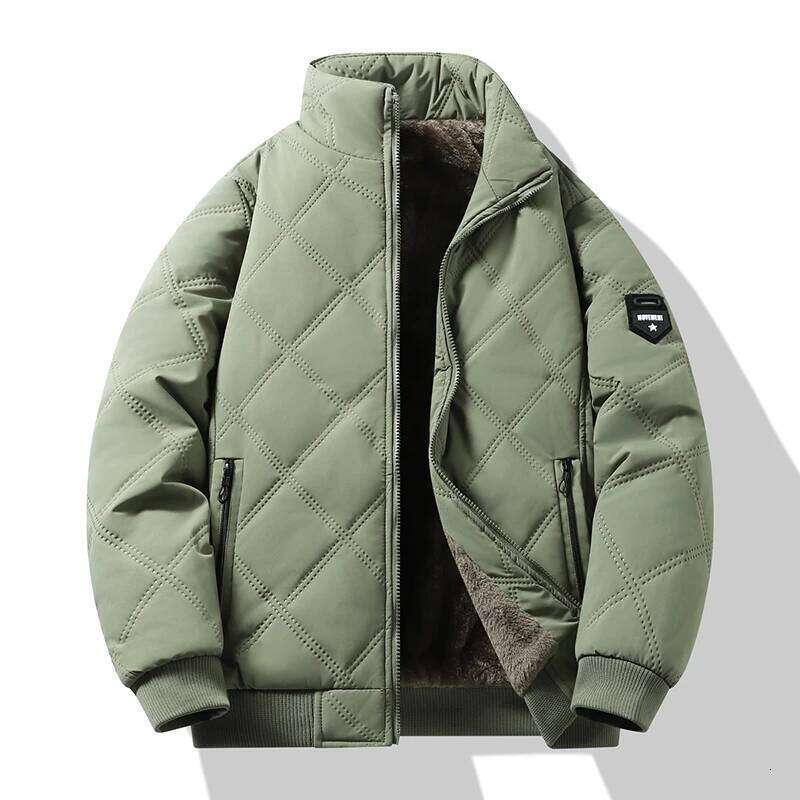 Thick Warm Winter Jackets Solid Color Parkas Cotton Padded Outwear Coats Casual Stand Men's Clothing Top Men Jacket