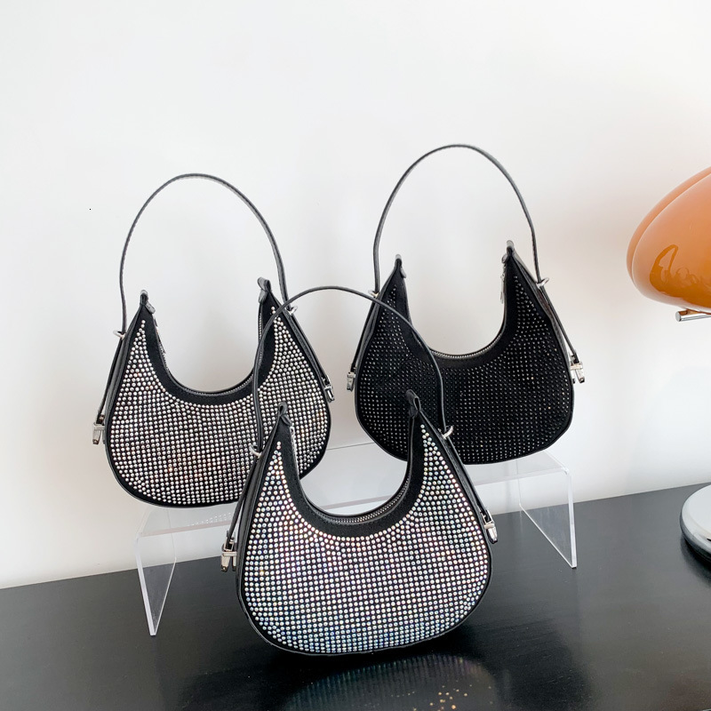 Luxury Brand Designer Bag Shiny Diamond Bag Women's Bag 2023 New Trendy Fashion Single Shoulder Underarm Bag High-End Niche Crossbody Bag