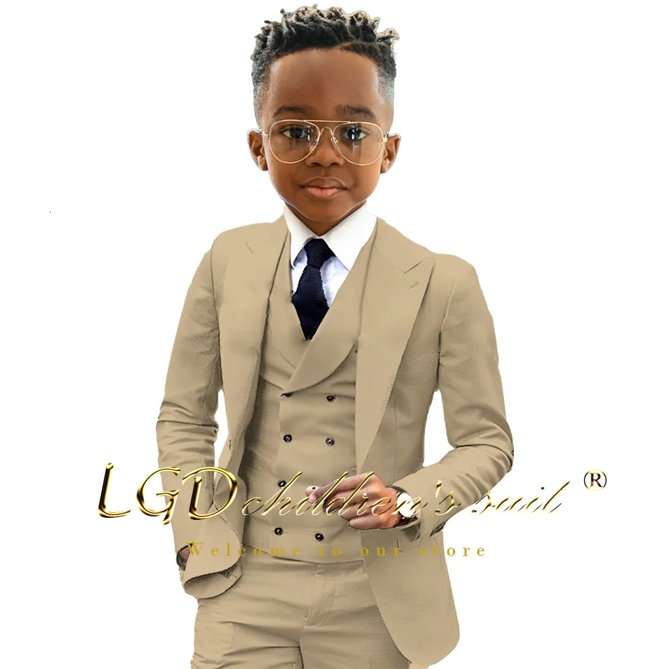Boys 316 years old suit jacket trousers and vest 3piece tuxedo wedding party event childrens customized formal suit 251017