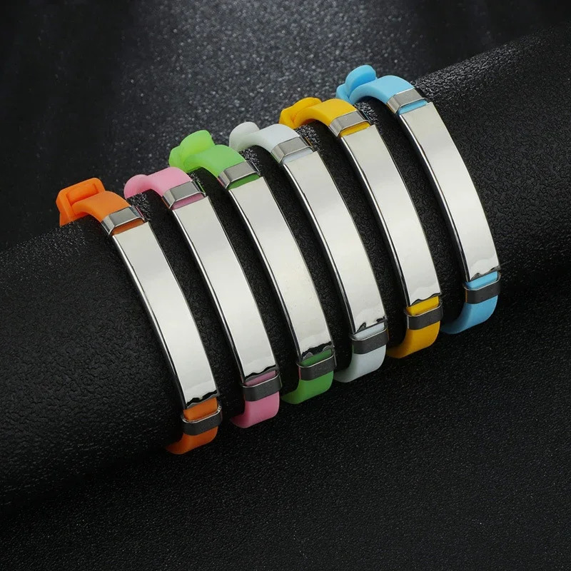 Personalized Stainless Steel AntiLost ID Bracelet SOS Custom Name Secure Soft Silicone Bangle Identity For Jewelry 251014