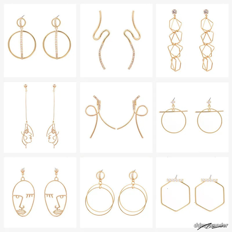 Stylish Hoop Earrings: European & American Design, Geometric Copper Earrings With Zircon Inlay Ddmywonder