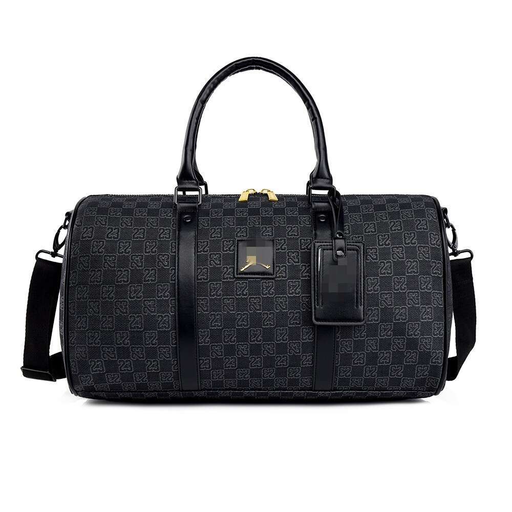 Vintage Checkerboard Fabric Large Capacity Flying Man Single Shoulder Crossbody Handbag Gym Travel Student Bag