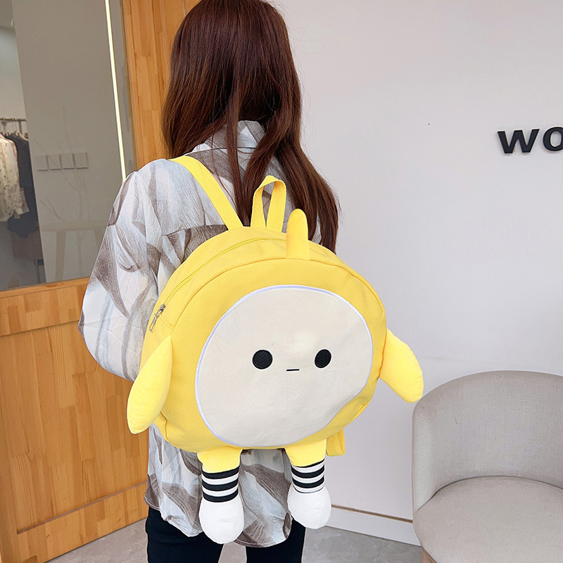 Designer's new fashionable large capacity cartoon canvas bag, cute egg party backpack, casual fashion hot selling small crossbody bag