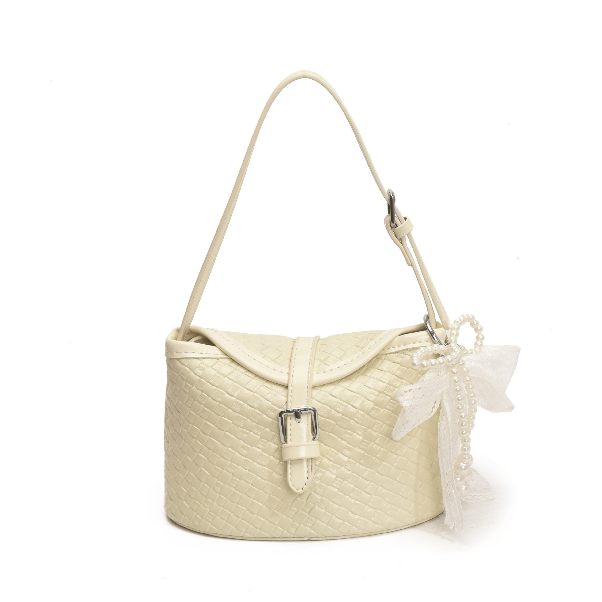 Luxury Brand Designer Bag Woven Pattern Small Bag For Women 2025 New Underarm Handbag Light Luxury Niche High-End Feel Shoulder Bag Bucket Bag