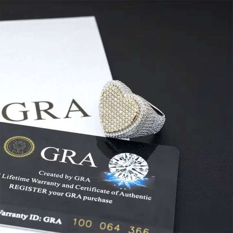 28 Series Silver Jewelry VVS Moissanite Real Gold Plated Hip Hop Iced Out Men's Ring