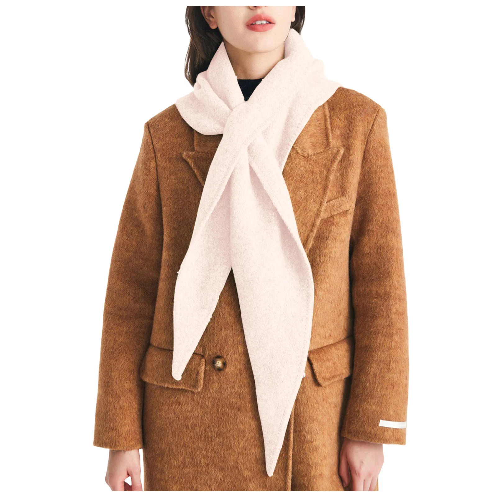 Autumn Winter Korean Knitted Triangle Scarf Wool Blend Solid Warm Shawl Scarf Women Neck Protection Small Scarf Cashmere Poncho 251016