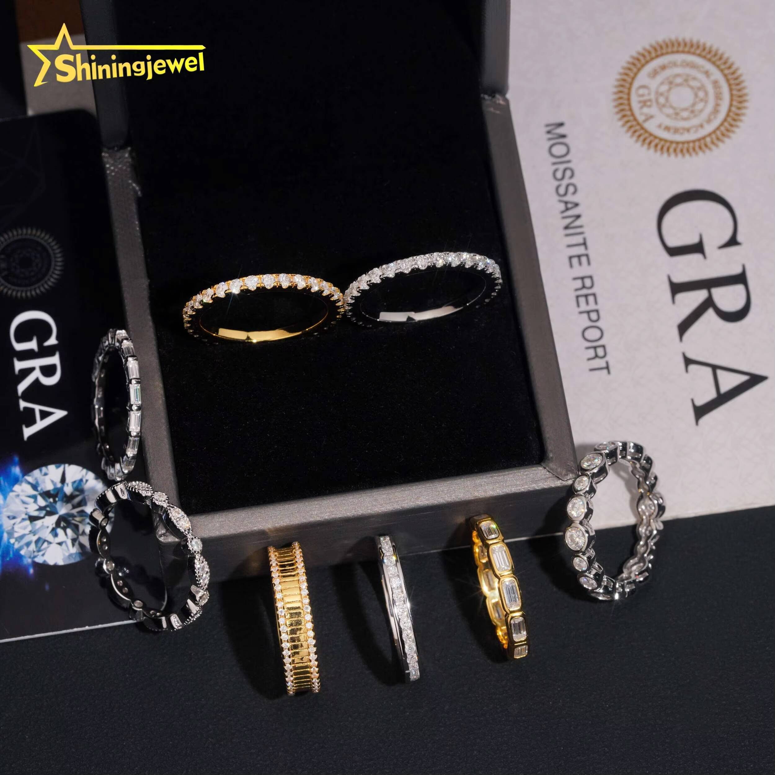 Wholesale Price GRA Moissanite Wedding VVS Pass Diamond Test Gold Plated 925 Sliver Engagement Rings for Women