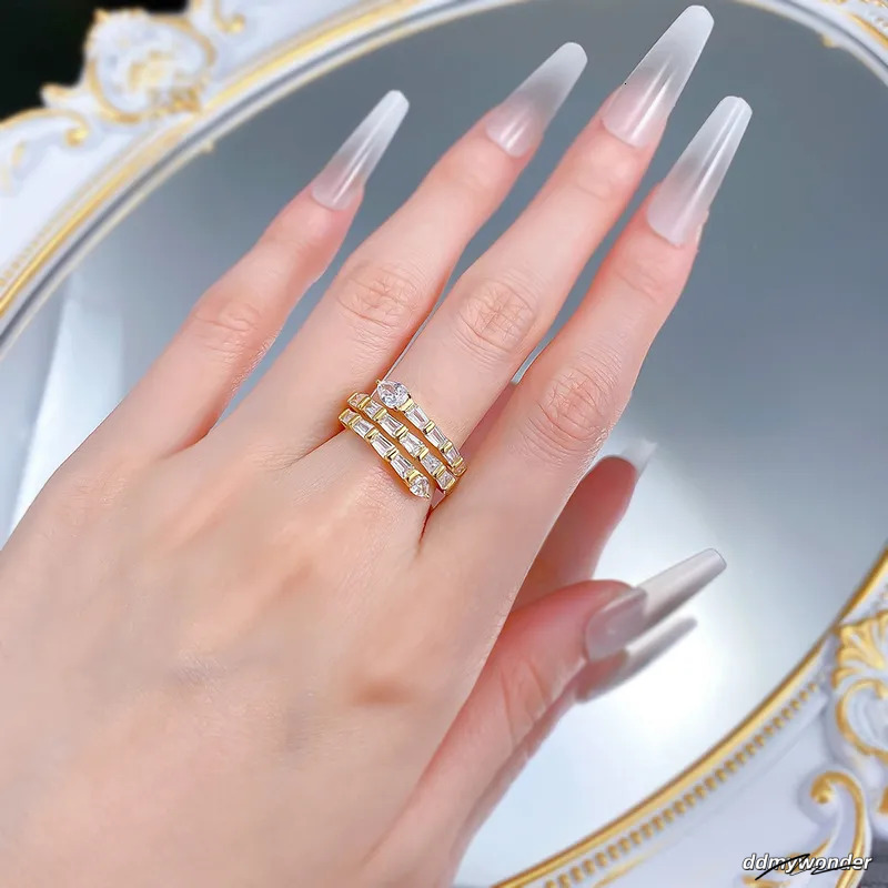 Sterling Sier Engagement Rings Pear Cut Moissanite Dia - Elegant Bridal Band For Women, Promise Ring Ddmywonder