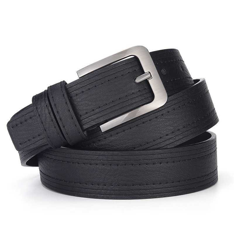 New Mens HighQuality PU Leather Belt Metal Pin Buckle Belt Leisure Business Waistband Fashionable Male Accessory Designer Belt W251018