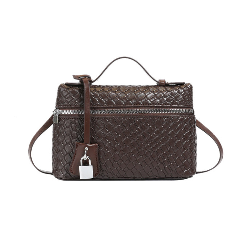 Luxury Brand Designer Bag Handbag For Women New Embossed Woven Box Bag Small Square Bag Niche Exquisite Small Lock Pendant Single Shoulder Crossbody B