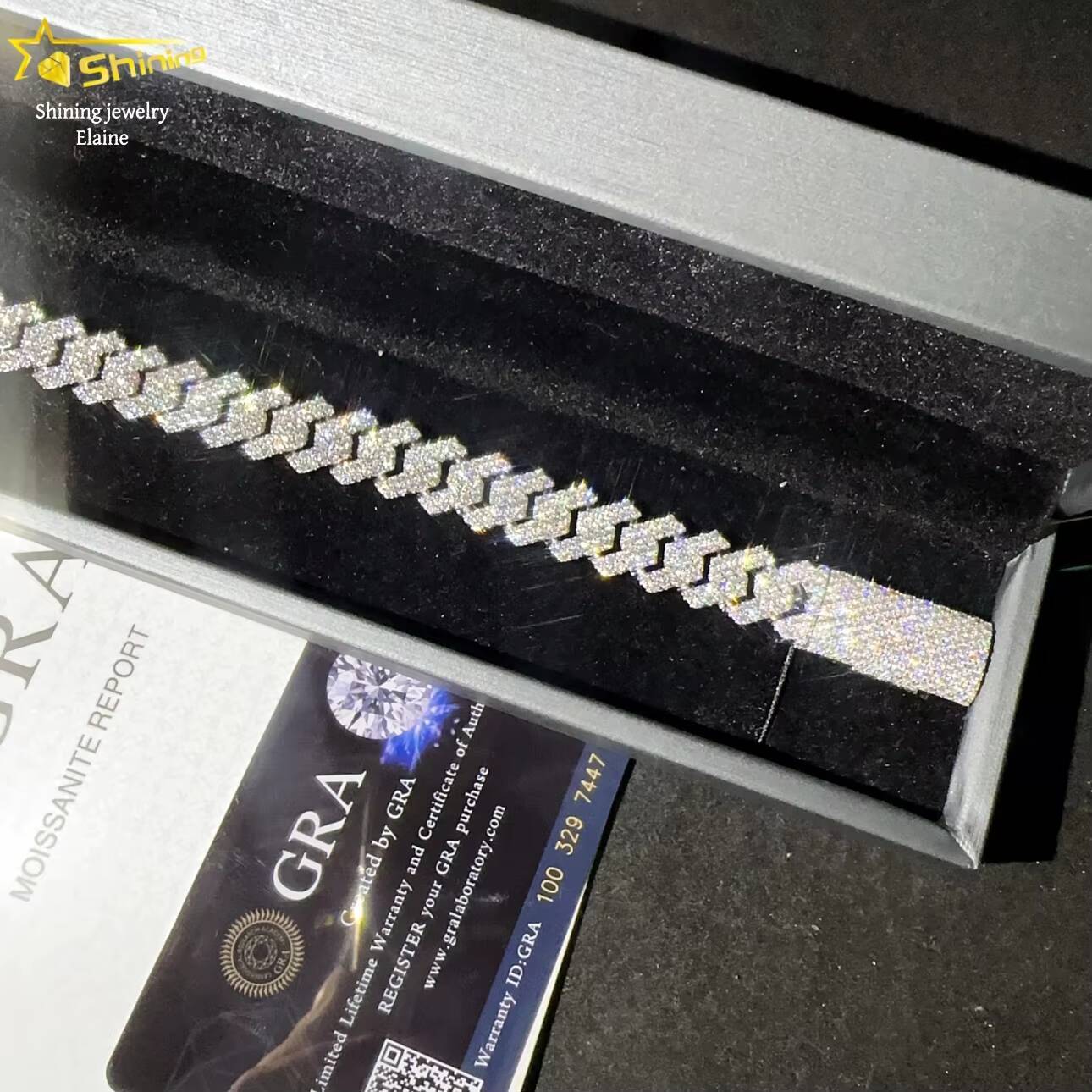 Luxury 13mm Iced Out Hip Hop Sterling Silver 925 D Color VVS Moissanite Diamond Custom Fine Jewelry Cuban Link Chain Bracelet