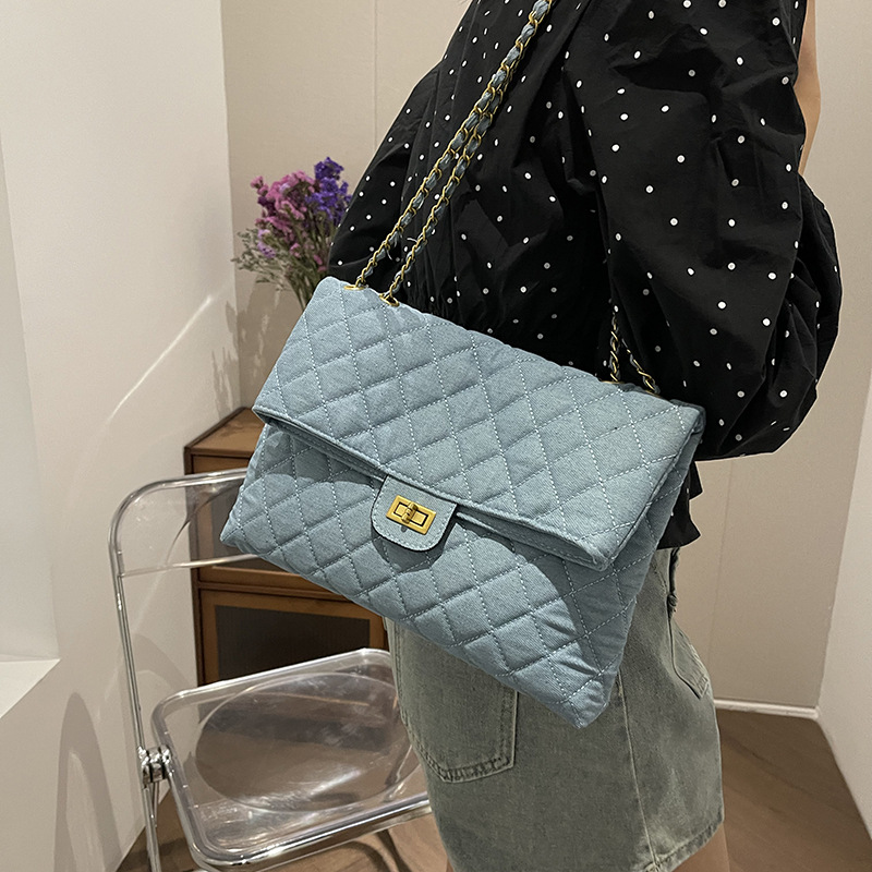 Free shipping designer Fashion Bags Large capacity women bag new fashionable chain bag denim single shoulder crossbody bag Exquisite Classic