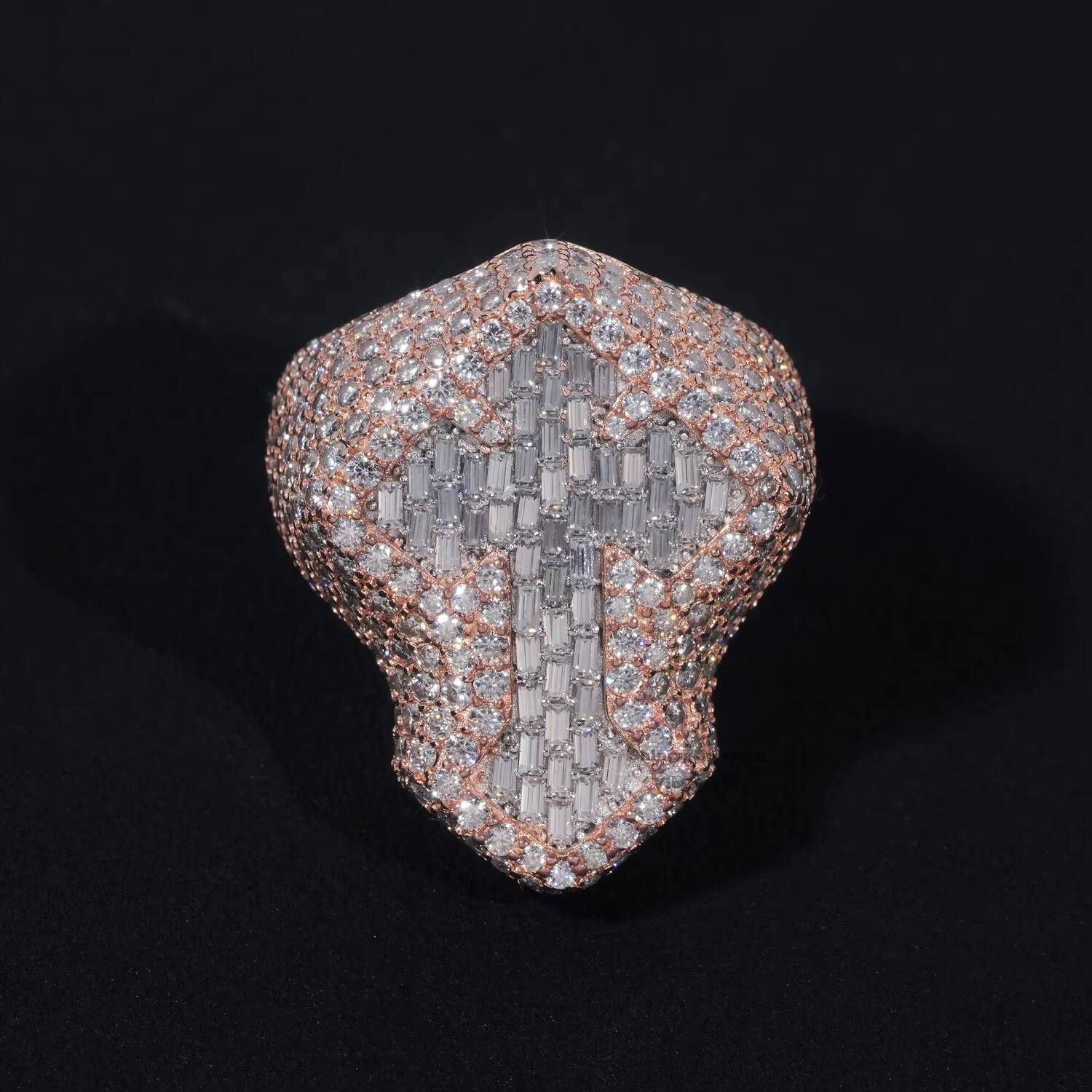 Hip Hop Style Hot Sale VVS Moissanite Men Diamond Cross Rings 925 Silver Ice Out Ring