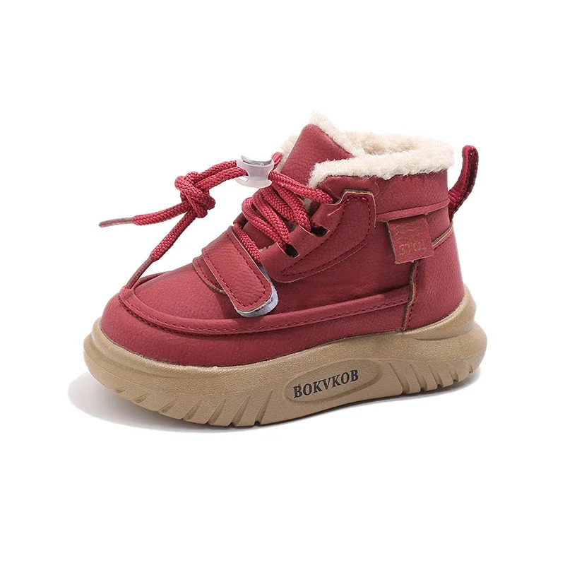 Children Casual Shoes for Girls Boys Winter Fashion Korean Style Soft Bottom Antislippery Versatile Plush Warm Boots 251017