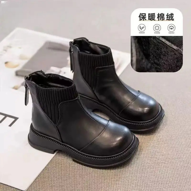 Kids Ankle Boots for Girls Winter Toddler Fleece Boots Nonslip Breathable Lining School Shoes for Girls Boots 46years 251017