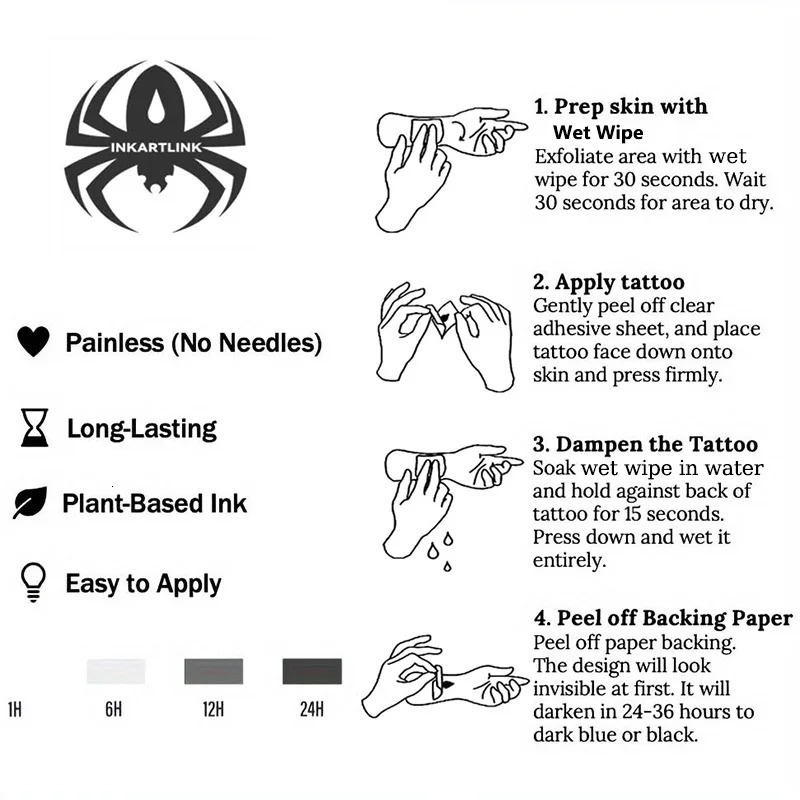 Spider Temporary Tattoo Sticker Realistic Waterproof SemiPermanent Lasts 15 Days Scary Tattoo for Halloween 251010