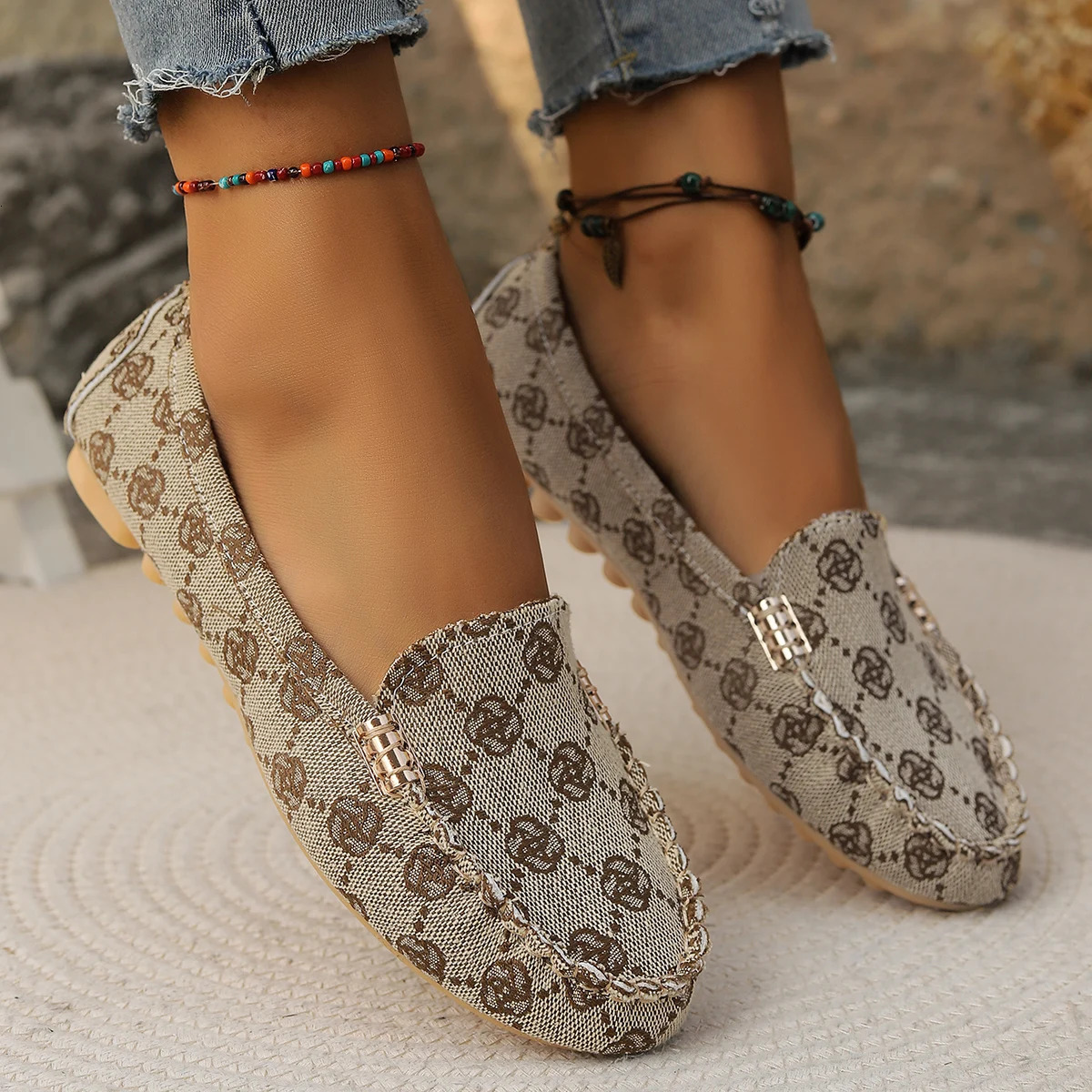 Spring Autumn Loafers Wearresisting Womens Casual Single Shoes Fashion Nonslip Soft Flat Shoes Loafer Sports Zapatos De Mujer 251013