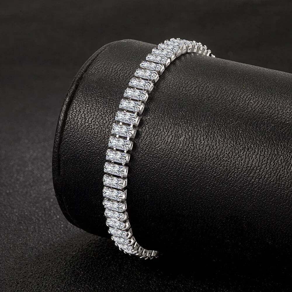925 Sterling Silver designer Bracelet Elegant Zircon Crystal Fine Jewelry For Women Girl Engagemen Bracelet Valentine's Day gift