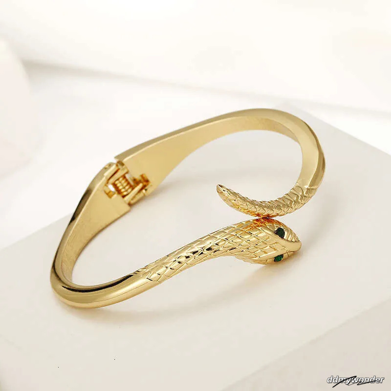 Gold-Plated Snake Bracelet - Fashionable Zinc Alloy Bangle For Women And Girls Ddmywonder