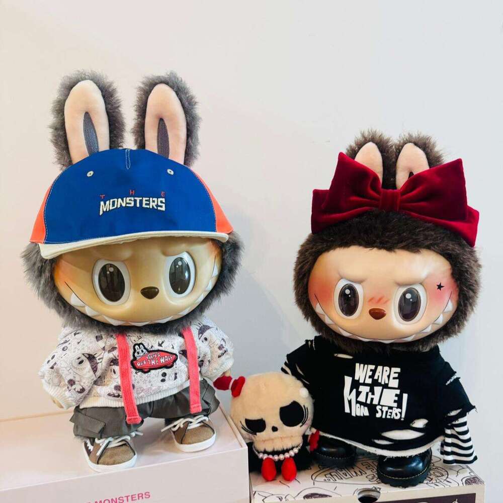 38Cm Big Labubu Vans Jump For Joy Vinyl Plush Doll Series Cute Fall In Wild Chess Adventure King