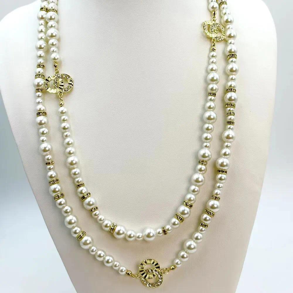 20style Brand Designer Tassels Pendants Channel Necklaces Leather knitting Letter C Choker Pendant Necklace Sweater Chain Jewelry Accessories