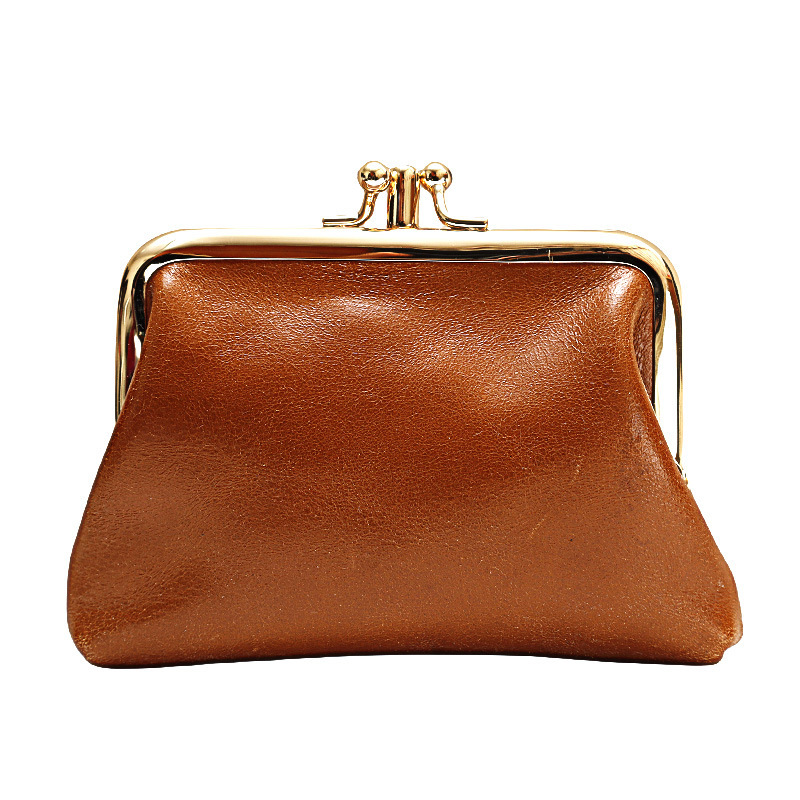 Luxury Brand Designer Bag Top Layer Cowhide Coin Purse For Women With Clip, Genuine Leather Dumpling Bag, Handheld Double Layer Coin Holder, Large Cap