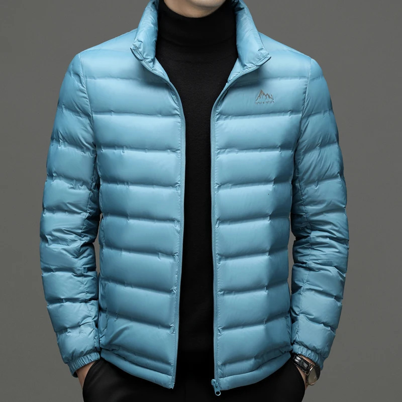 Autumn and winter light down jacket Mens highend stand collar lightweight down jacket White goose down warm jacket 251014